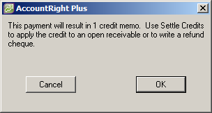 Credit Advice dialog box