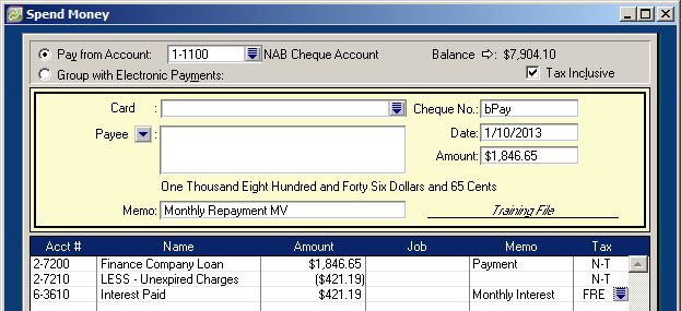 Monthly Payment and Interest Components