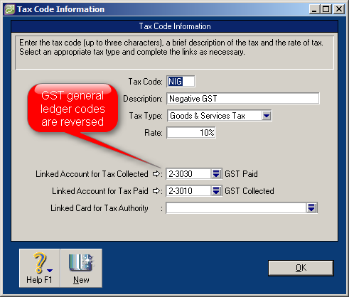 Negative Tax Code Example