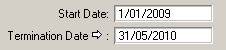 Termination date entered